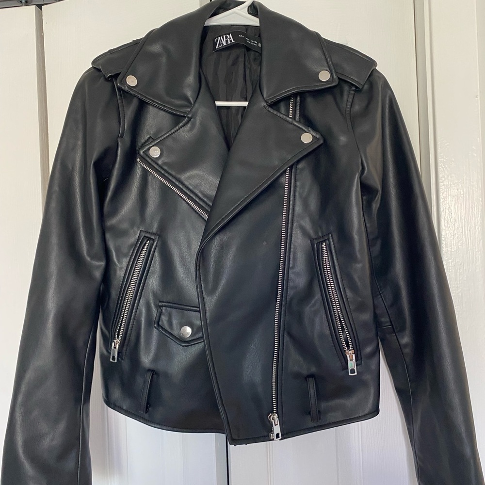 Zara Faux Leather Jacket Size S